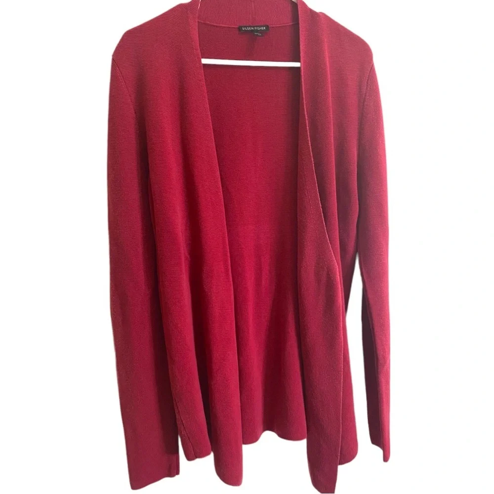 Eileen Fisher pink open draped cardigan size small